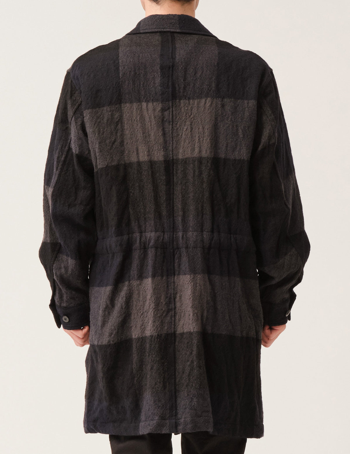 WOパネルチェックワッシャーショップコート