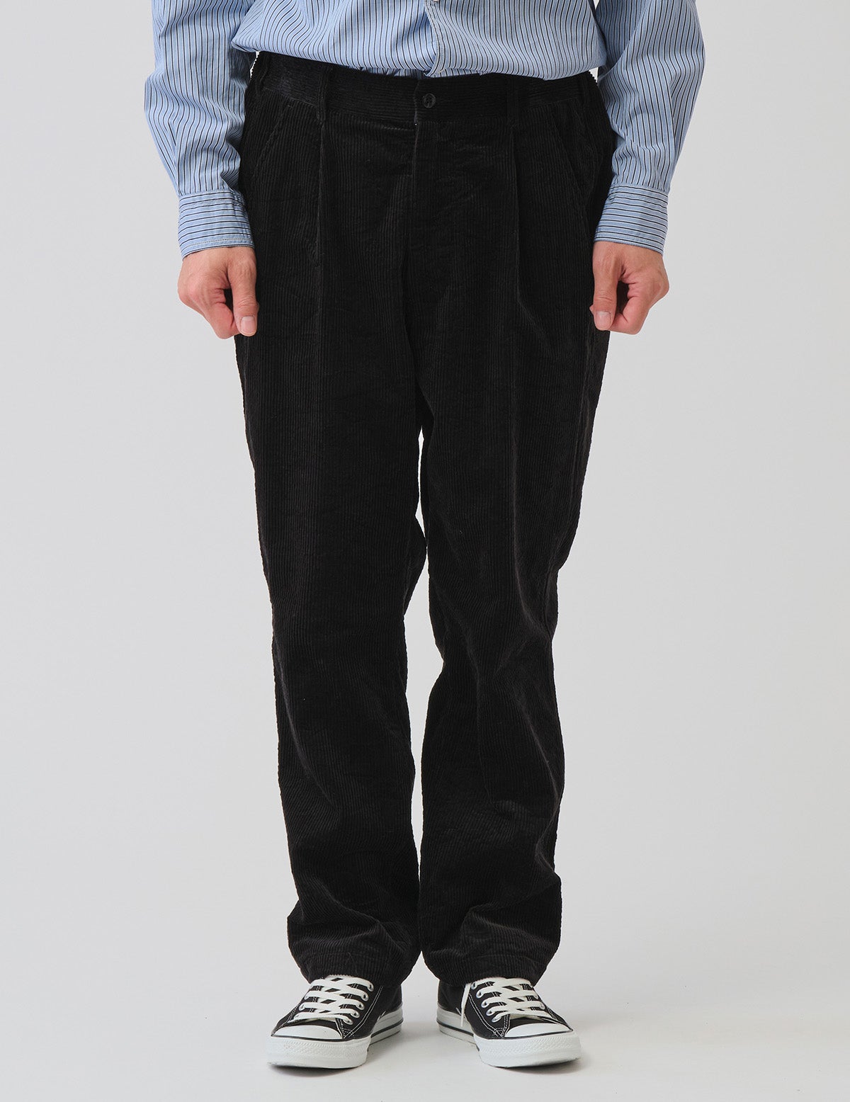 8wコーディロイキャッチワッシャーワンタックペグトップパンツ