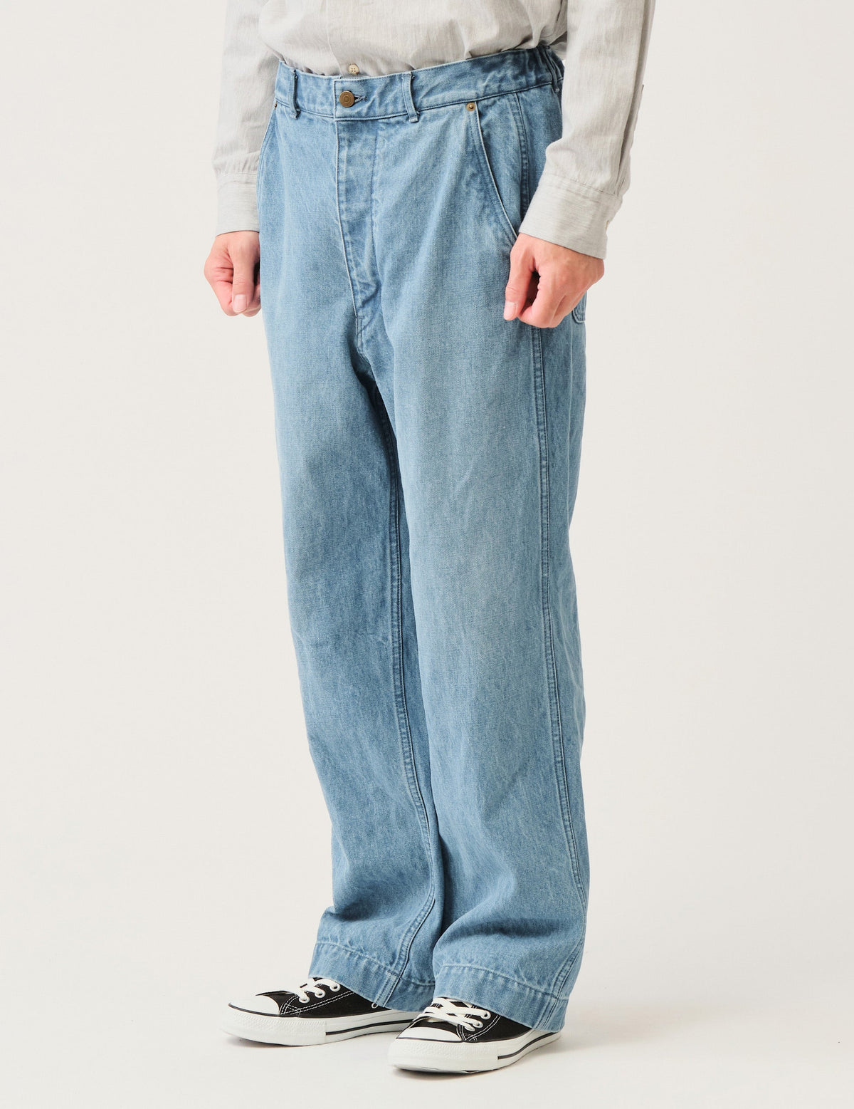 13ozムラ糸デニムワイドワークパンツ