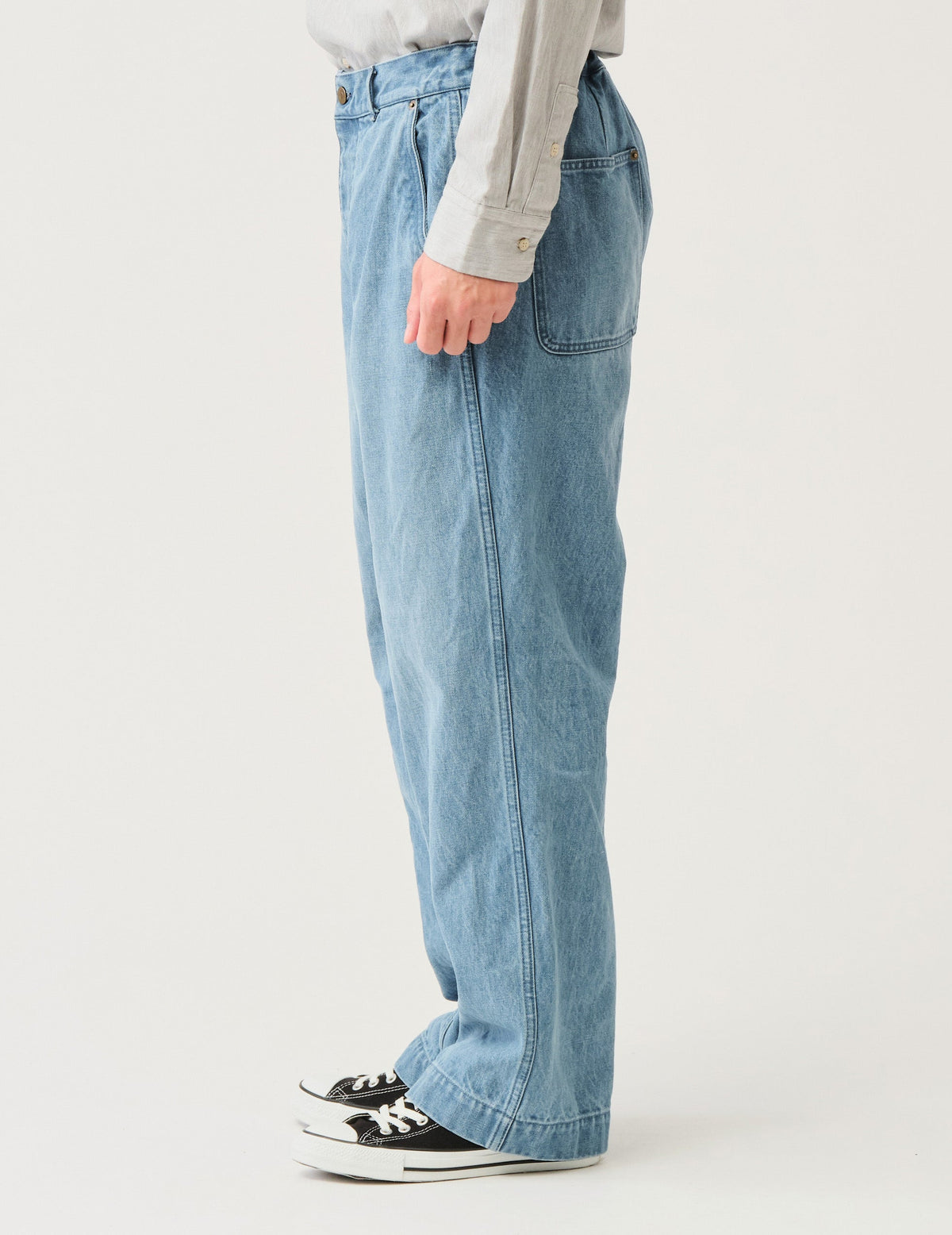 13ozムラ糸デニムワイドワークパンツ