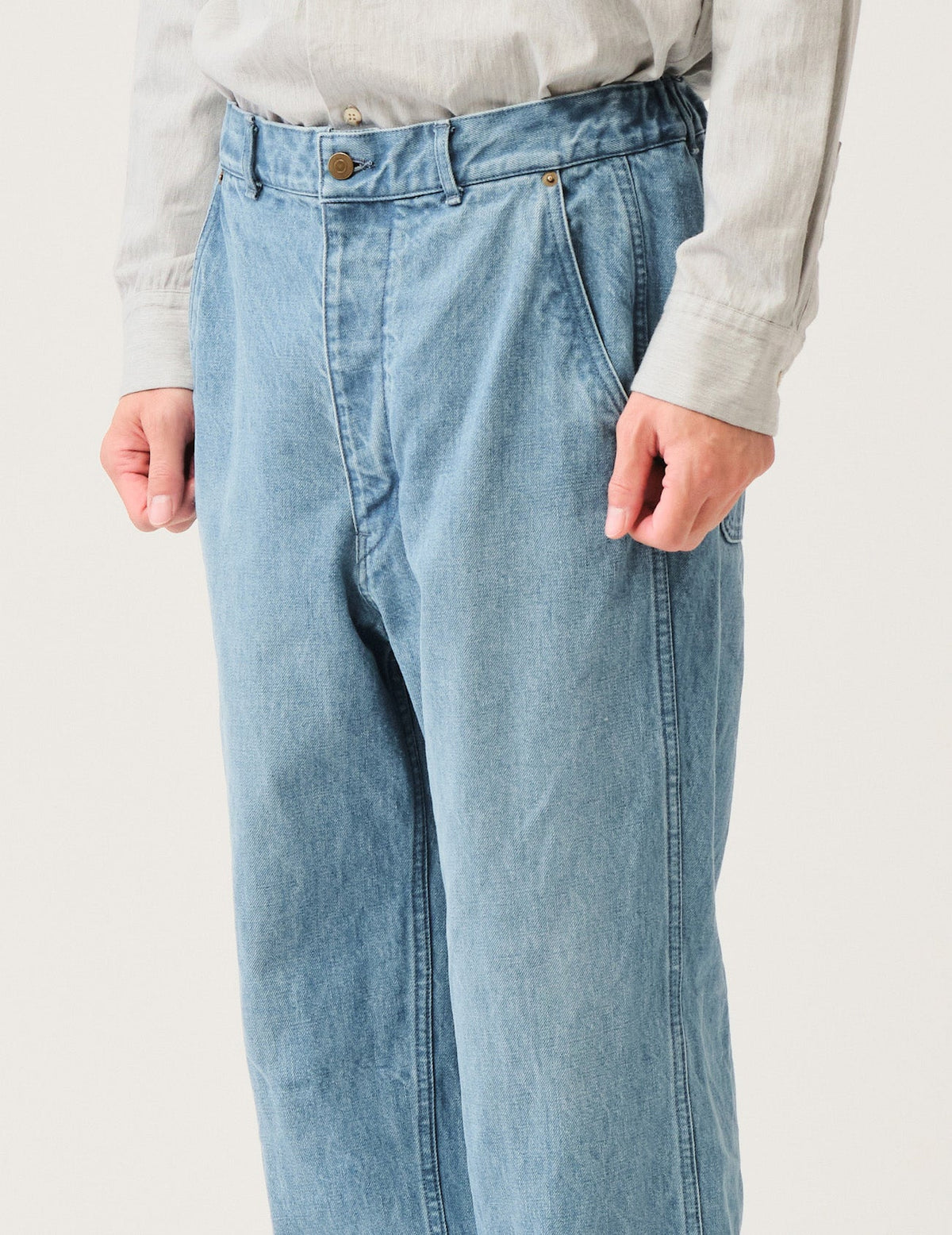 13ozムラ糸デニムワイドワークパンツ