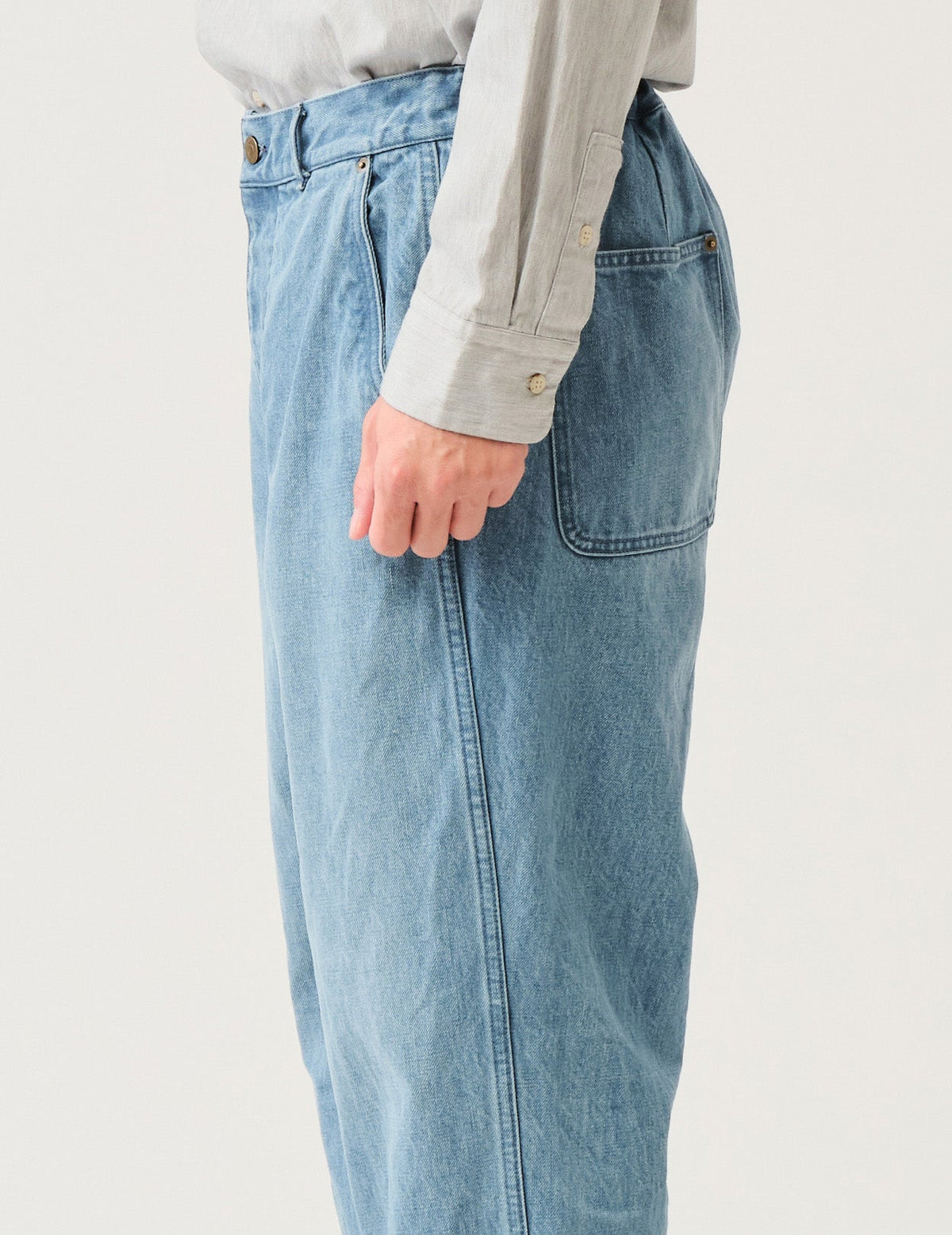 13ozムラ糸デニムワイドワークパンツ