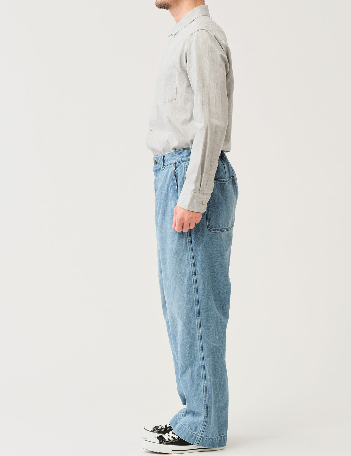 13ozムラ糸デニムワイドワークパンツ