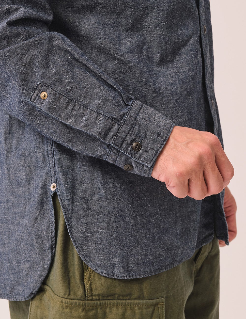 CO/LIインディゴシャンブレーショートBDカラーシャツ