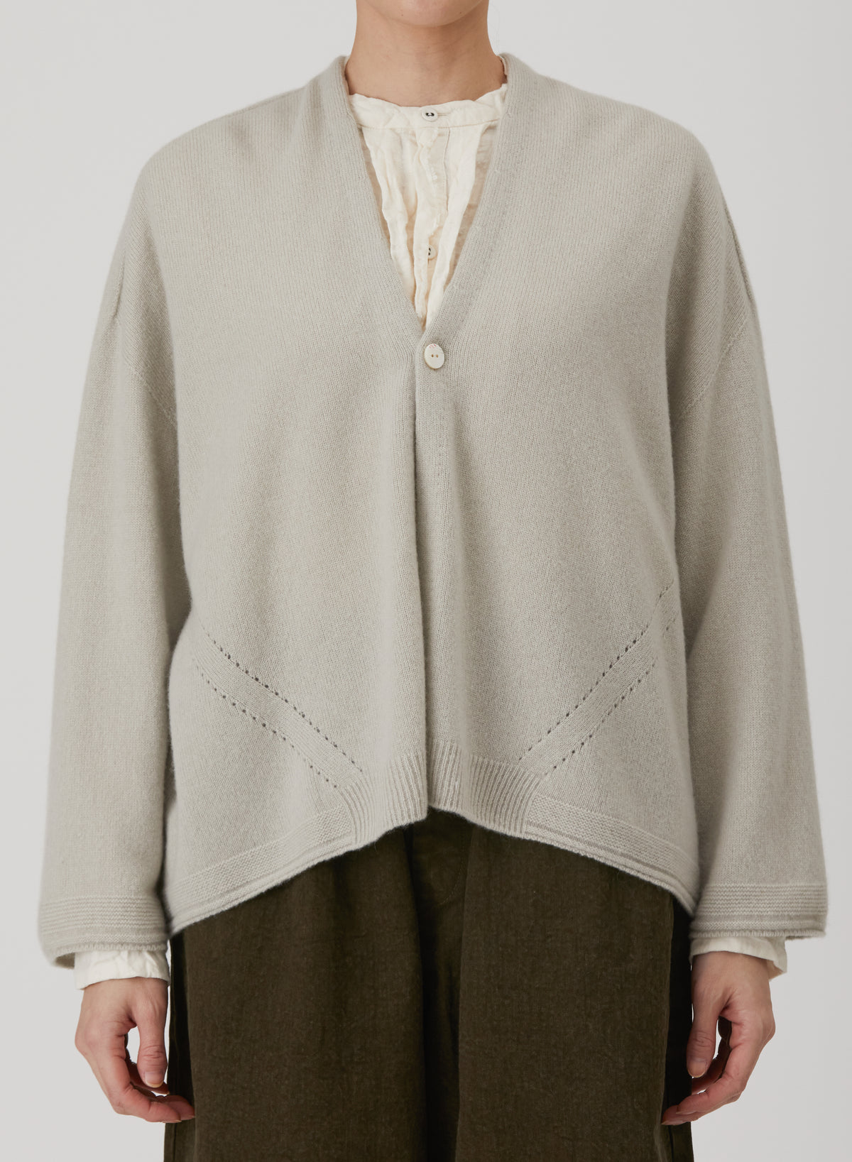 Pure Cashmere 100% Eyelet Square Cardigan