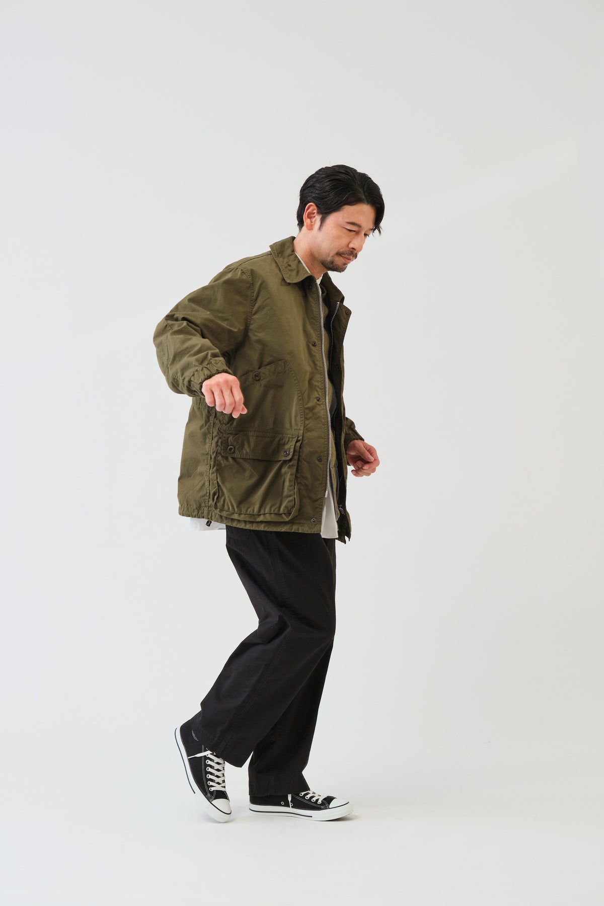 高密度チノクロスワイドワークパンツ