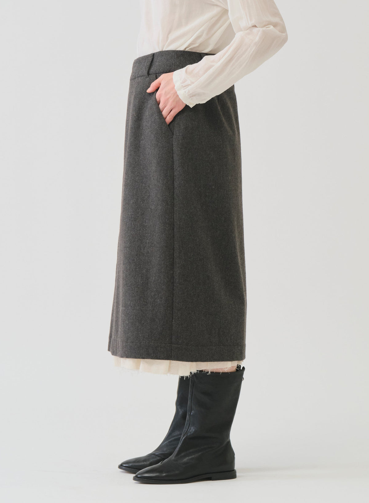 ECO WOOLプレミアムツイードスカート