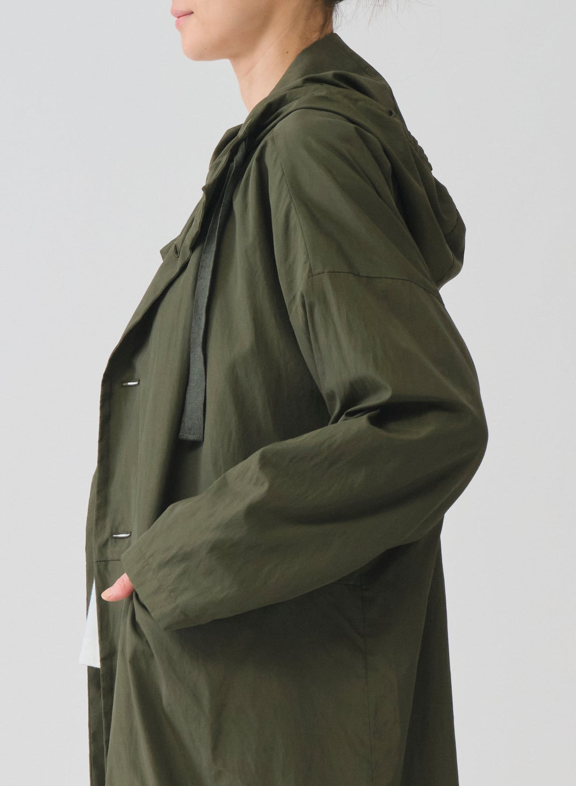 Co/Ny/Liタフタ フーテッドコート