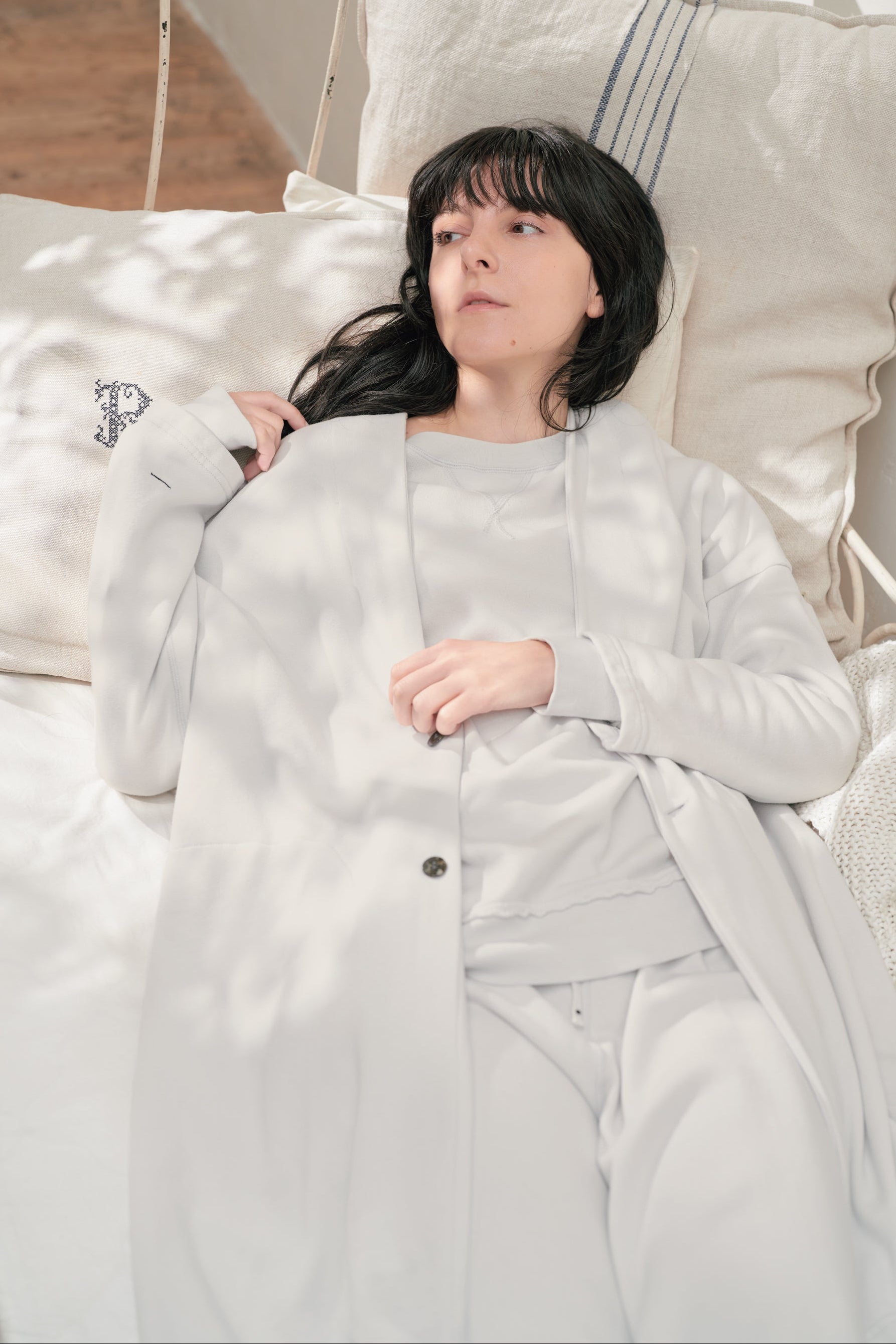 【パドカレ】25SS ウォッシャブルシアーリネンフレアカーディガン 定価3.6万 ALL ITEMS
