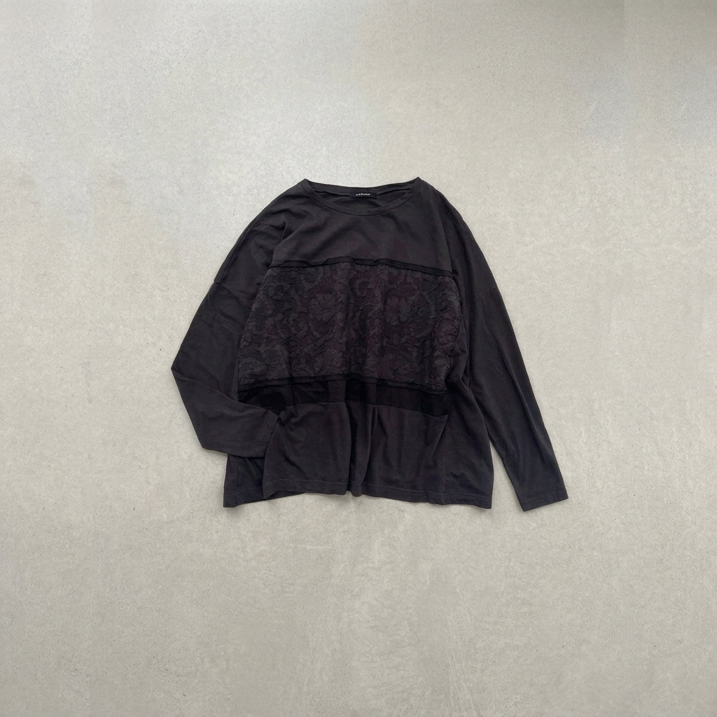 [Online Exclusive] Raffy & MVS Jacquard Material Mix Wide Pullover