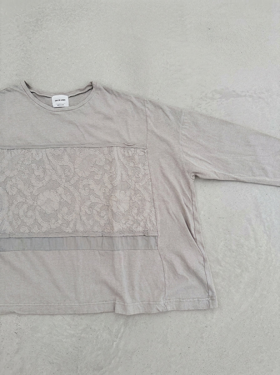 [Online Exclusive] Raffy & MVS Jacquard Material Mix Wide Pullover