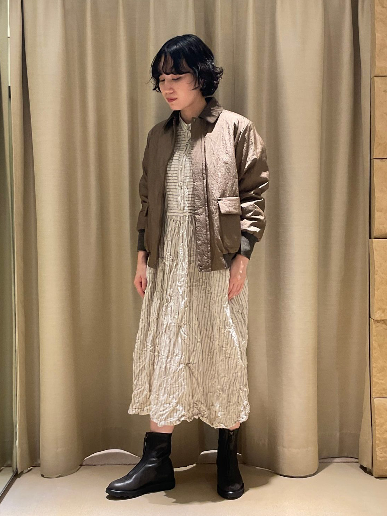 ナイロンクロス東炊き キルティングブルゾン | pas de calais