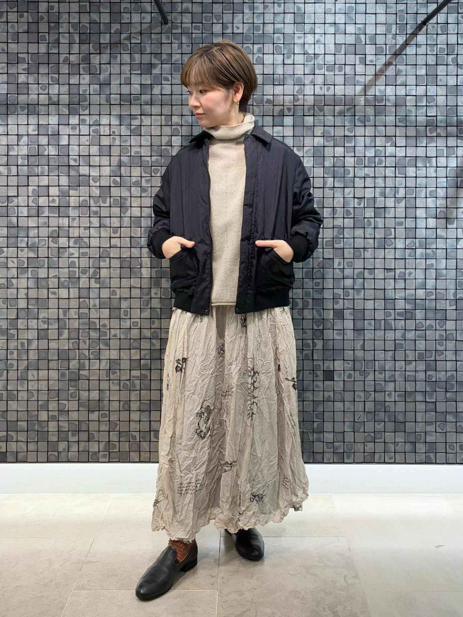 ナイロンクロス東炊き キルティングブルゾン | pas de calais