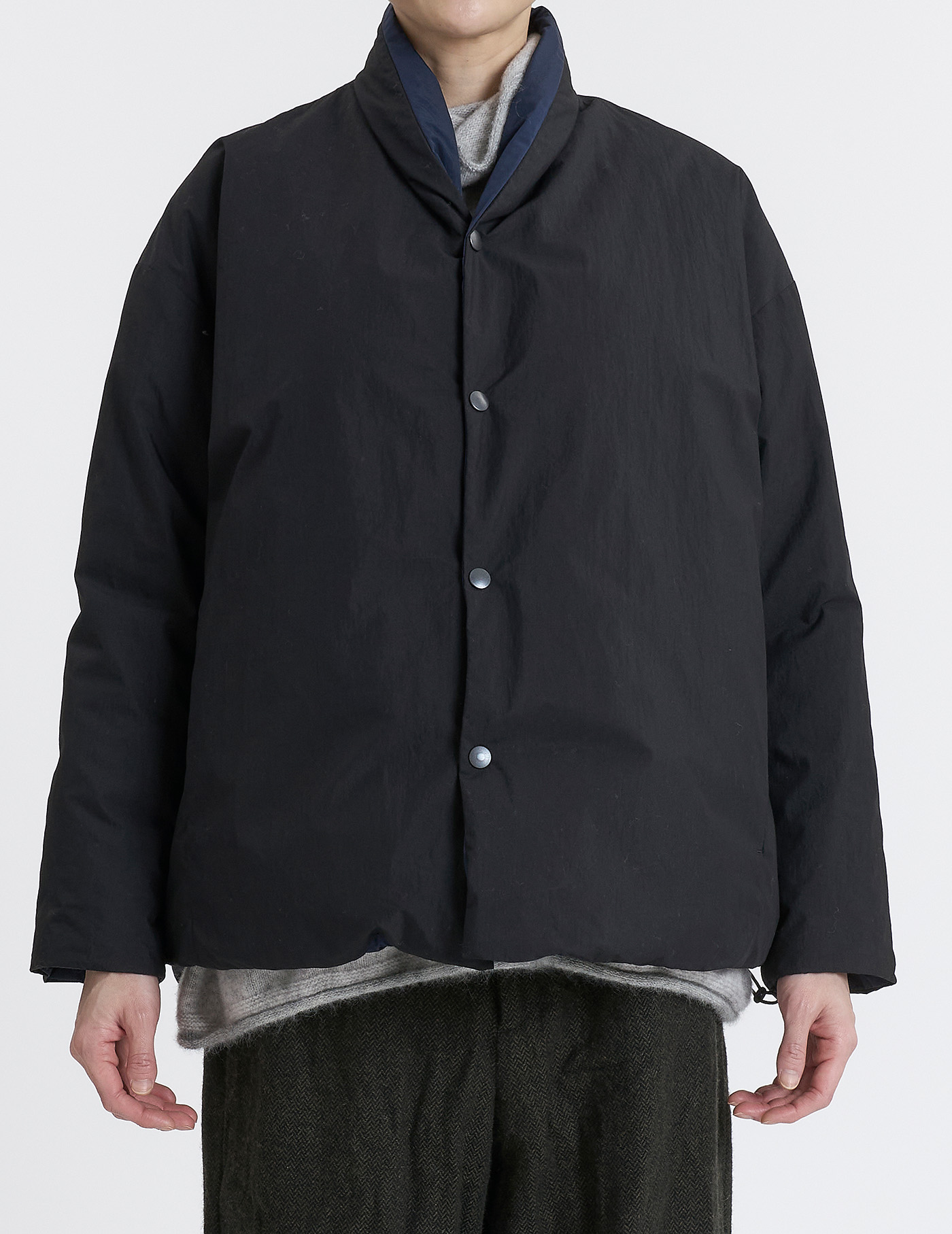 コットンナイロンクロス リバーシブルダウンジャケット | pas de