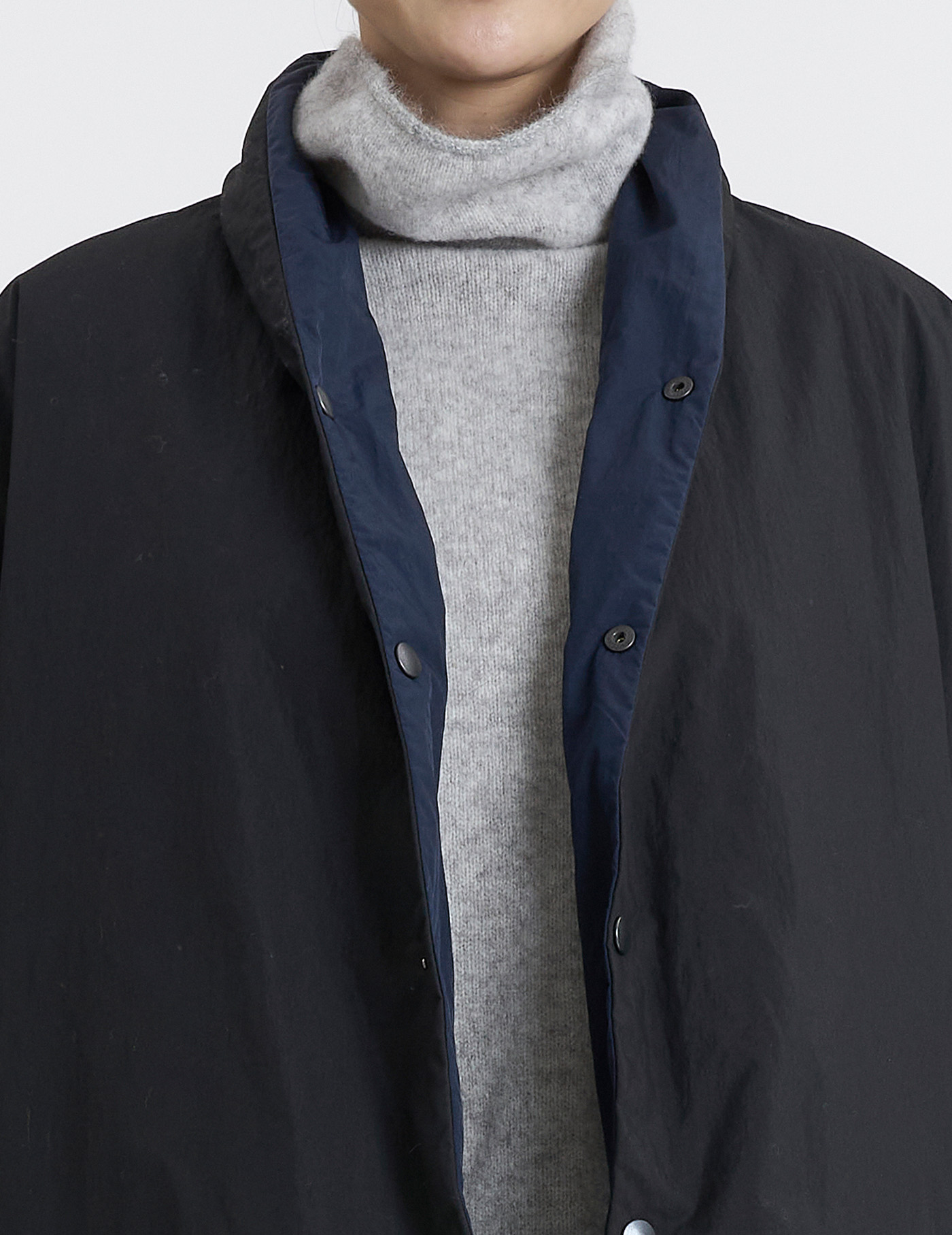 コットンナイロンクロス リバーシブルダウンジャケット | pas de