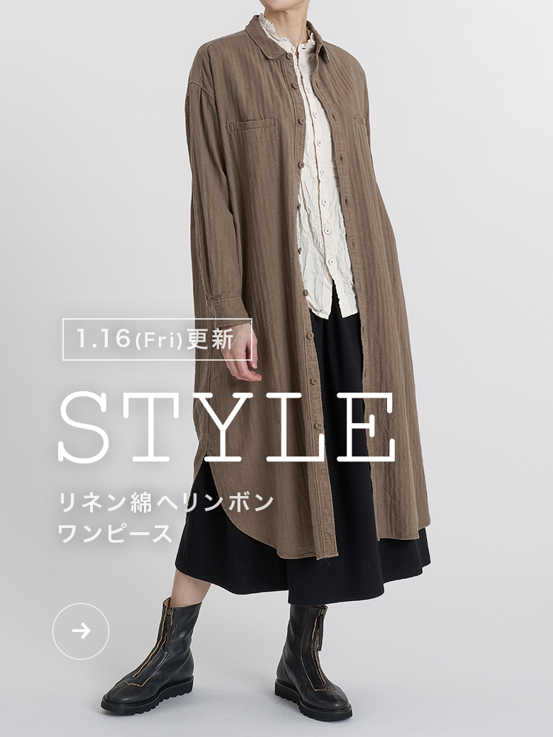 パドカレ　シャツワンピース リネン綿ヘリンボン ワンピース | pas de calais（パドカレ）の公式